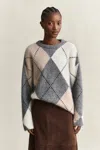 Gant Alpaca Wool Blend Argyle Sweater In Multi