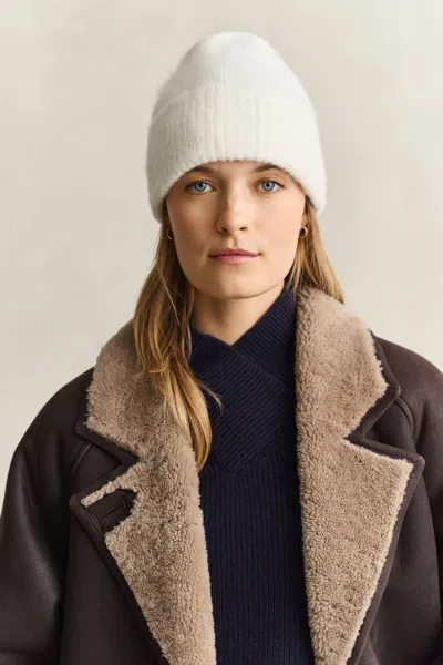 Gant Alpaca Wool Blend Beanie In White