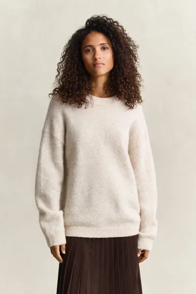 Gant Alpaca Wool Blend Sweater In Beige