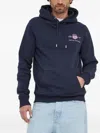 Gant Mens Regular Fit Medium Archive Shield Pullover Hoodie In Blue