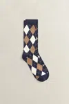 Gant Argyle Check Socks In Navy