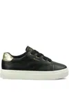 Gant Avona Leather Lace-up Sneakers In Black