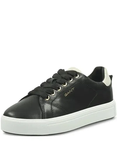 Gant Avona Leather Lace-up Sneakers In Black