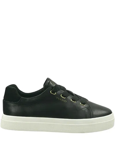 Gant Avona Leather Platform Sneakers In Schwarz
