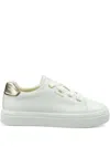 Gant Avona Metallic-accents Leather Sneakers In White
