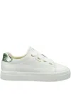 Gant Avona Metallic-heel Leather Sneakers In White