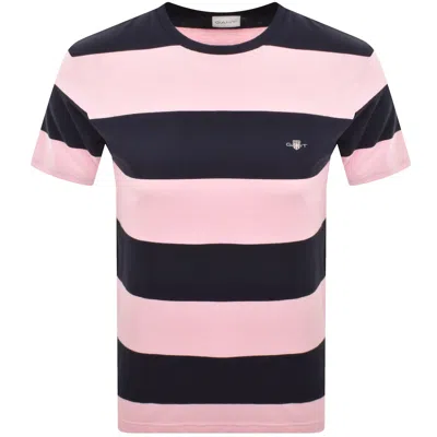 Gant Bar Stripe T Shirt Pink