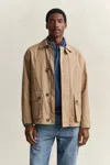 Gant Button-down Flap-pocket Jacket In Brown