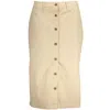 Gant Chic Beige Longuette Skirt With Classic Button Detail