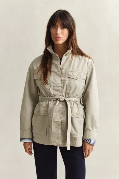 Gant Belted Field Jacket In Gray