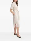 Gant Belted Shirt Midi Dress In Neutral