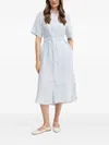 Gant Belted Shirt Midi Dress In White