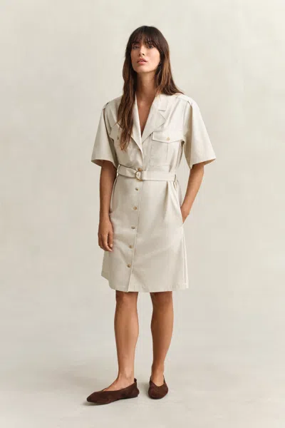 Gant Belted Utility Dress In Animal Print