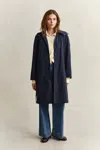 Gant Belted Wind Coat In Blue