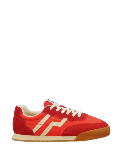 Gant Beylana Suede Striped Sneakers In Red