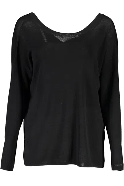 Gant Boat-neck Sweater In Black