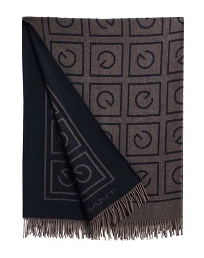 Gant Blanket Or Cover Khaki Size - Recycled Cotton, Lambswool, Acrylic, Polyester In Brown