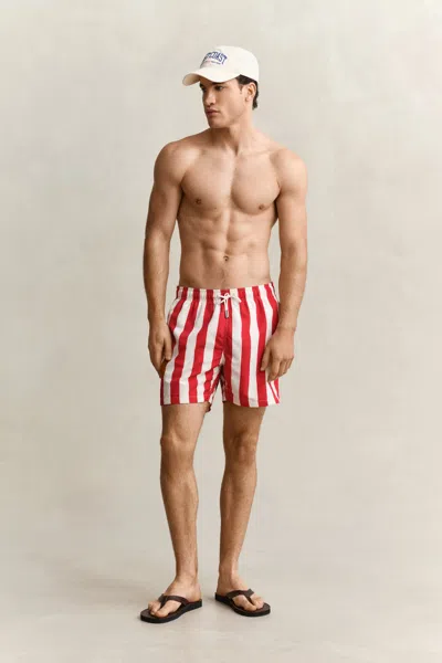 Gant Block Striped Swim Shorts In Multi