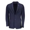 Gant Single-breasted Wool Blazer In Blue