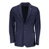 Gant Single-breasted Wool Blazer In Blue