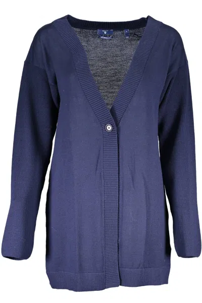 Gant Wool Womens Cardigan In Blue