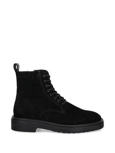 Gant Boggar Lace-up Zip Boots In Black
