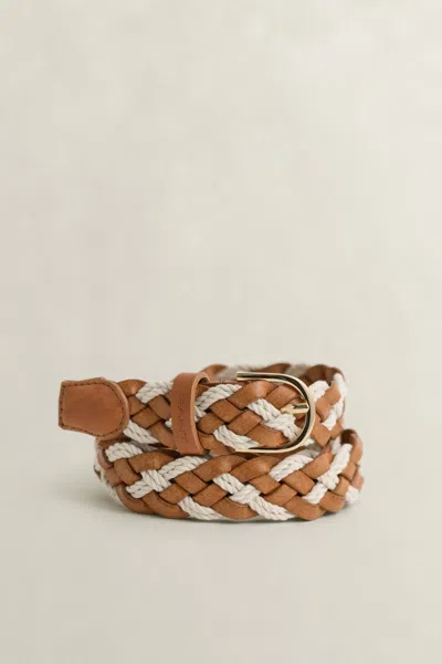 Gant Braided Belt In Brown