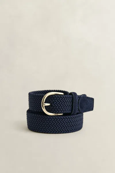 Gant Braided Elastic Belt In Blue