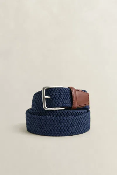 Gant Braided Elastic Belt In Brown