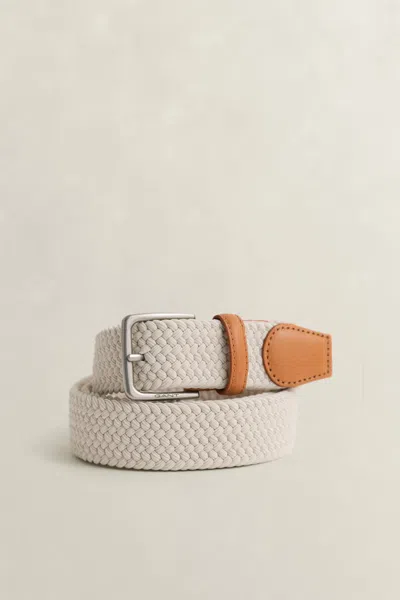 Gant Braided Elastic Belt In Neutral