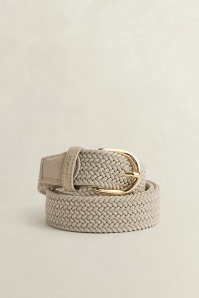 Gant Braided Elastic Belt In Neutral