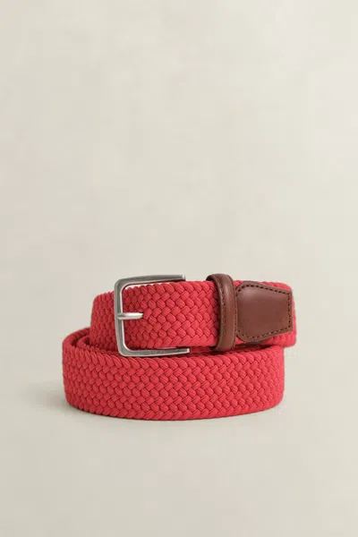 Gant Braided Elastic Belt In Red