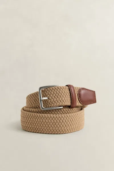 Gant Braided Elastic Belt In Orange