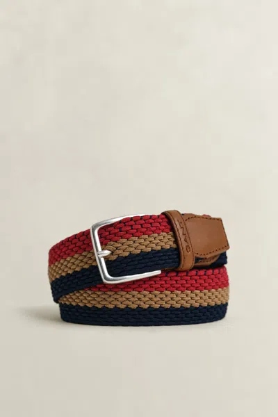 Gant Braided Striped Belt In Multi