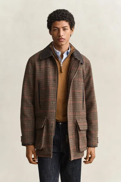 Gant British Tweed Decker Jacket In Brown