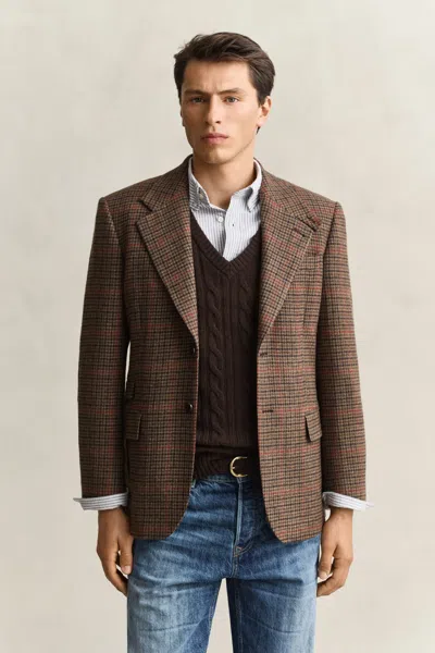 Gant British Tweed Sports Jacket In Brown