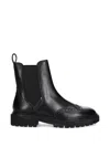 Gant Brogue-detail Pull-on Boots In Black