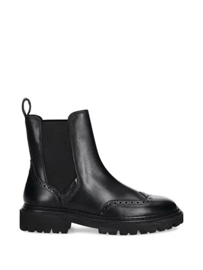 Gant Brogue-detail Pull-on Boots In Black