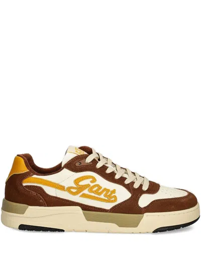 Gant Brookpal Logo-embroidered Low-top Sneakers In Neutral