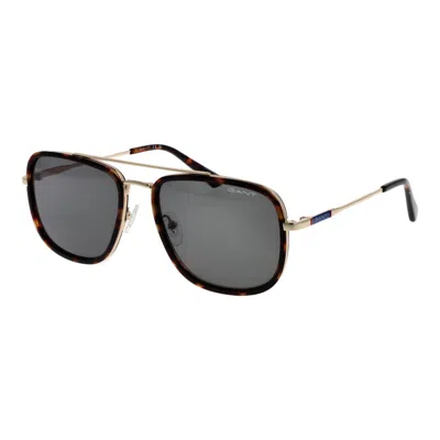 Gant Brown Metal Sunglasses In Black