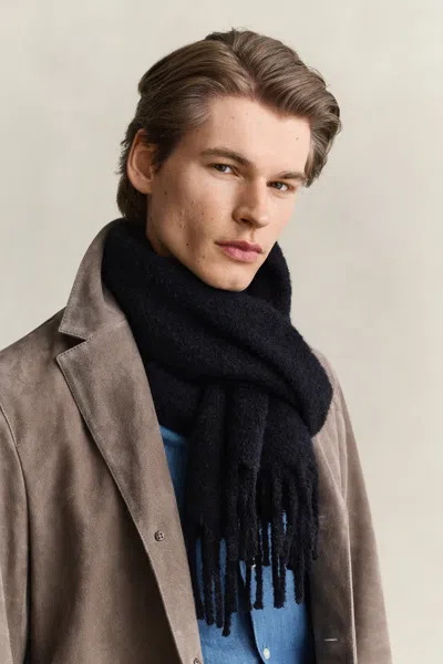 Gant Brushed Bouclé Scarf In Gray
