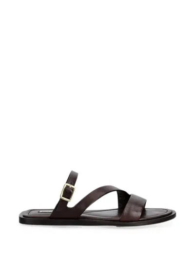 Gant Buckle-fastening Leather Sandals In Brown