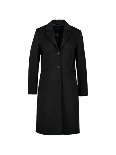 Gant Button-fastening Coat In Black