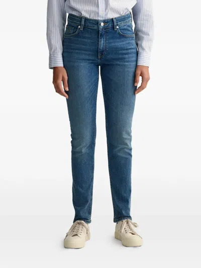 Gant Button Jeans In Blue