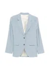 Gant Button Single-breasted Blazer In Blue