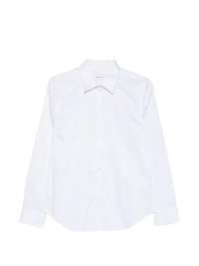 Gant Button-down Long-sleeve Shirt In White