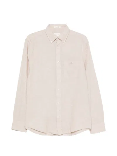 Gant Buttoned Chest-pocket Shirt In Neutral