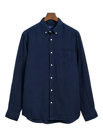 Gant Buttoned Pocket Shirt In Blue