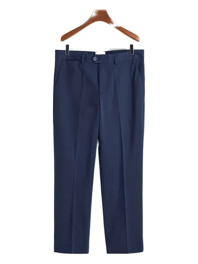 Gant Buttoned Tailored Trousers In Blue
