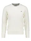 Gant C-neck Superfine Lambswool Sweater In White